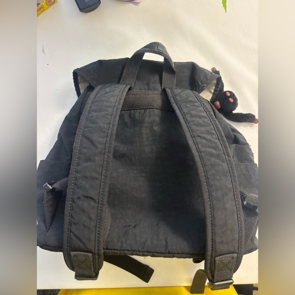 Kipling Charcoal Backpack with Monkey Keychain - image 6